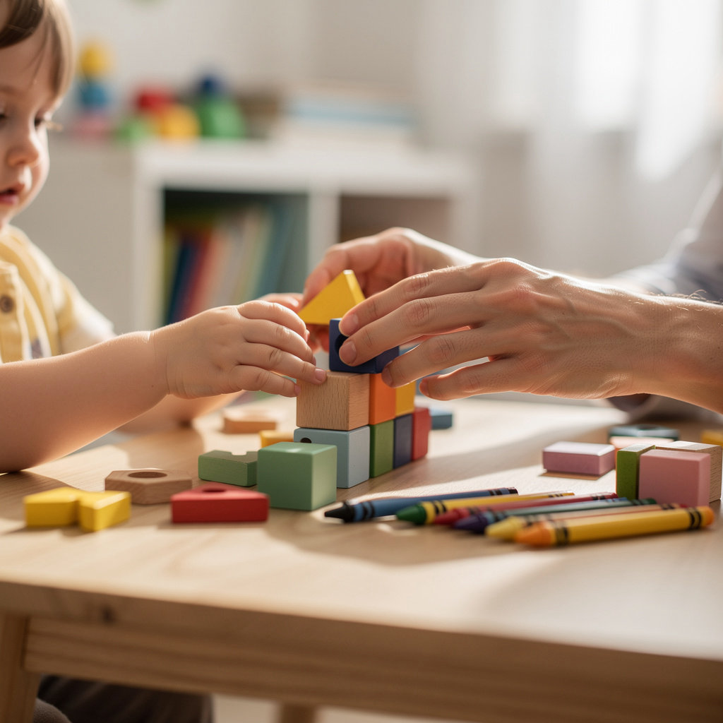 Luke's Love Family Day Care toddlers engaged in fun, educational circle time and creative play activities in North Park, San Diego
